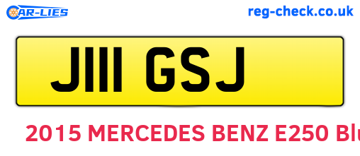 J111GSJ are the vehicle registration plates.