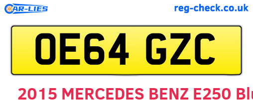 OE64GZC are the vehicle registration plates.