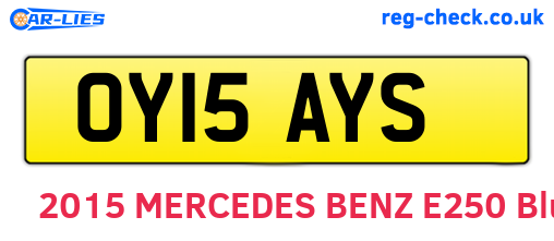 OY15AYS are the vehicle registration plates.