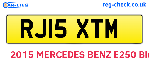 RJ15XTM are the vehicle registration plates.
