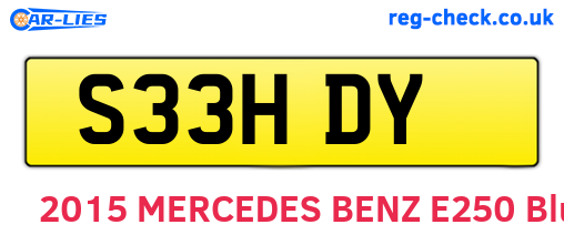S33HDY are the vehicle registration plates.