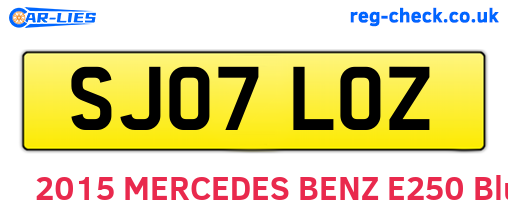 SJ07LOZ are the vehicle registration plates.