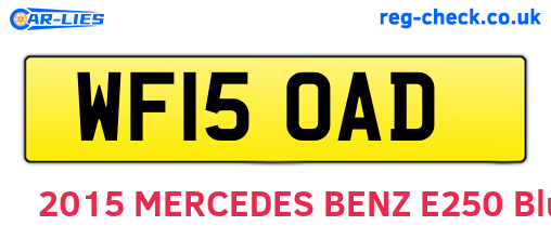 WF15OAD are the vehicle registration plates.