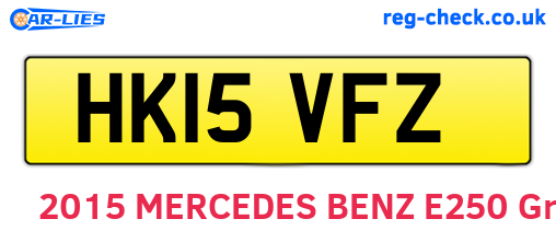 HK15VFZ are the vehicle registration plates.