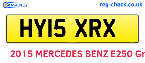 HY15XRX are the vehicle registration plates.