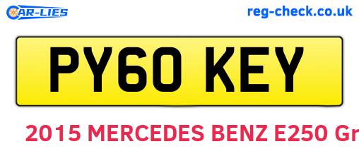 PY60KEY are the vehicle registration plates.