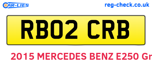 RB02CRB are the vehicle registration plates.
