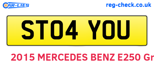 ST04YOU are the vehicle registration plates.