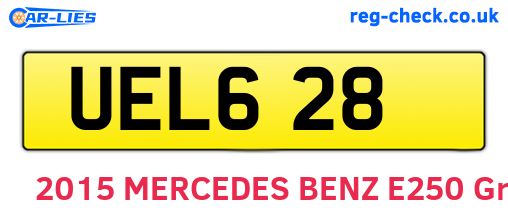 UEL628 are the vehicle registration plates.