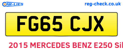 FG65CJX are the vehicle registration plates.
