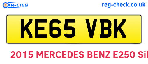 KE65VBK are the vehicle registration plates.