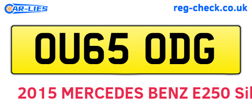 OU65ODG are the vehicle registration plates.