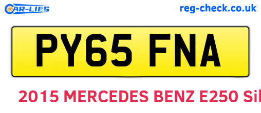 PY65FNA are the vehicle registration plates.