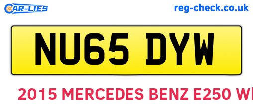 NU65DYW are the vehicle registration plates.