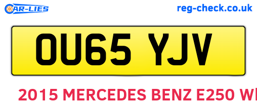 OU65YJV are the vehicle registration plates.