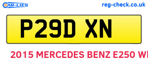 P29DXN are the vehicle registration plates.