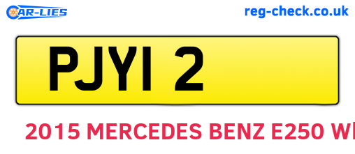 PJY12 are the vehicle registration plates.