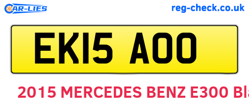 EK15AOO are the vehicle registration plates.