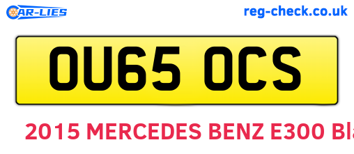 OU65OCS are the vehicle registration plates.
