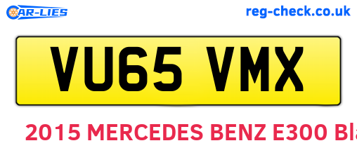 VU65VMX are the vehicle registration plates.