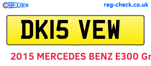 DK15VEW are the vehicle registration plates.