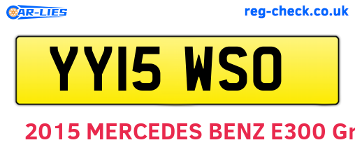 YY15WSO are the vehicle registration plates.