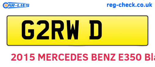 G2RWD are the vehicle registration plates.