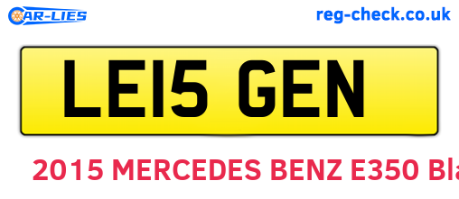 LE15GEN are the vehicle registration plates.
