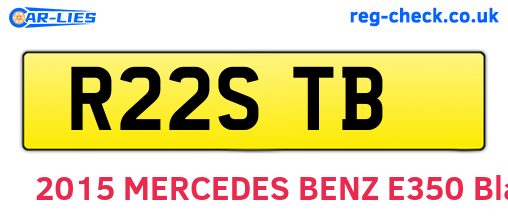 R22STB are the vehicle registration plates.