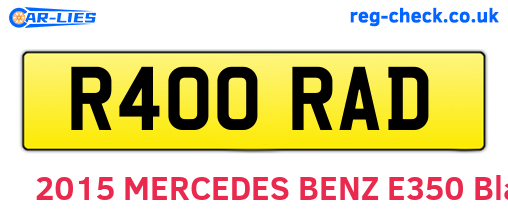 R400RAD are the vehicle registration plates.