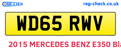 WD65RWV are the vehicle registration plates.