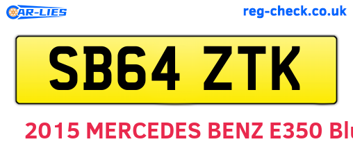 SB64ZTK are the vehicle registration plates.