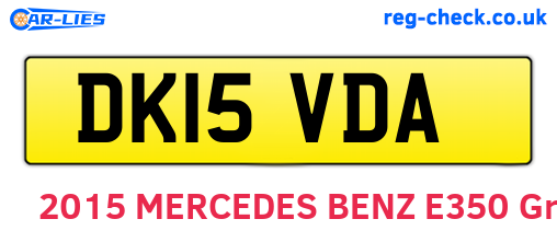 DK15VDA are the vehicle registration plates.