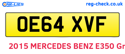 OE64XVF are the vehicle registration plates.