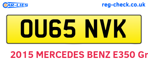 OU65NVK are the vehicle registration plates.