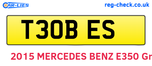 T30BES are the vehicle registration plates.