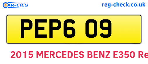 PEP609 are the vehicle registration plates.