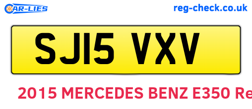 SJ15VXV are the vehicle registration plates.