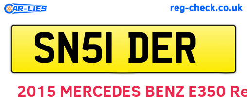 SN51DER are the vehicle registration plates.