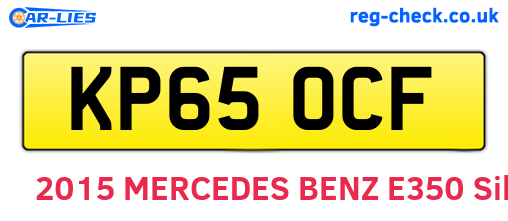 KP65OCF are the vehicle registration plates.