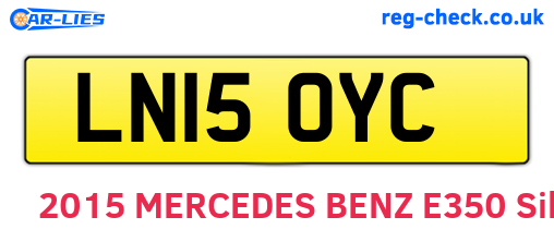 LN15OYC are the vehicle registration plates.