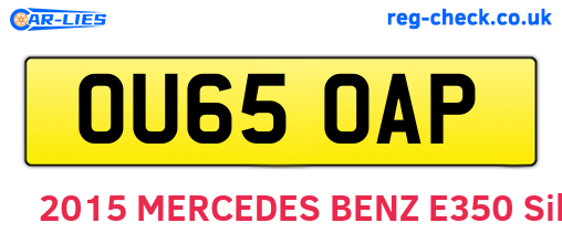 OU65OAP are the vehicle registration plates.