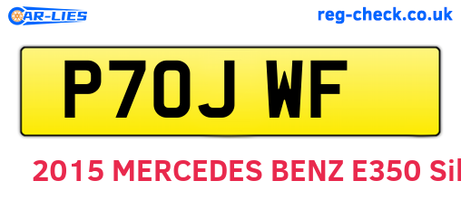 P70JWF are the vehicle registration plates.