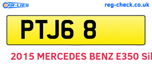 PTJ68 are the vehicle registration plates.