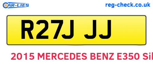 R27JJJ are the vehicle registration plates.