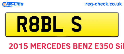 R8BLS are the vehicle registration plates.