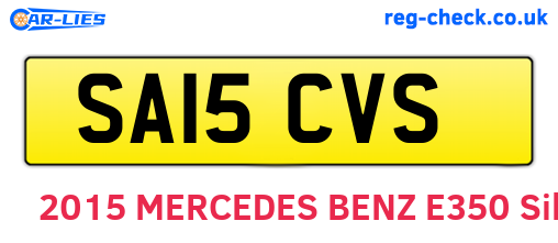 SA15CVS are the vehicle registration plates.