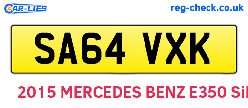 SA64VXK are the vehicle registration plates.