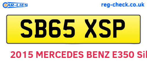 SB65XSP are the vehicle registration plates.