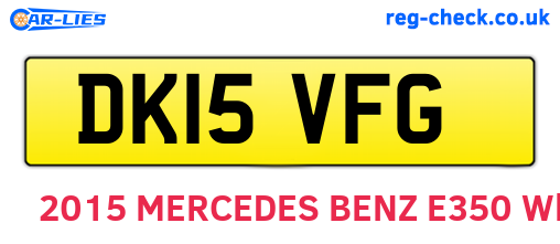 DK15VFG are the vehicle registration plates.